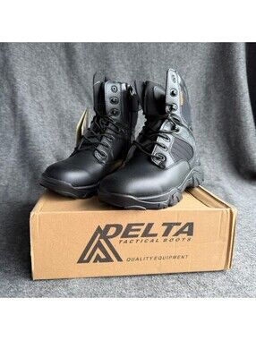 Delta 80636 Tactical Boots Mens Size 9 Black Combat Work Slip Resistant Ankle